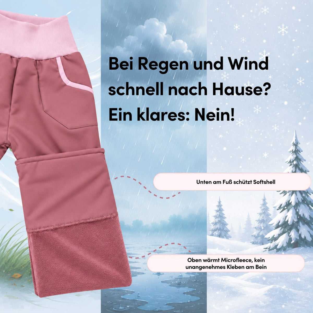 Uni-Softshellhose Lavendel-Babyrosa