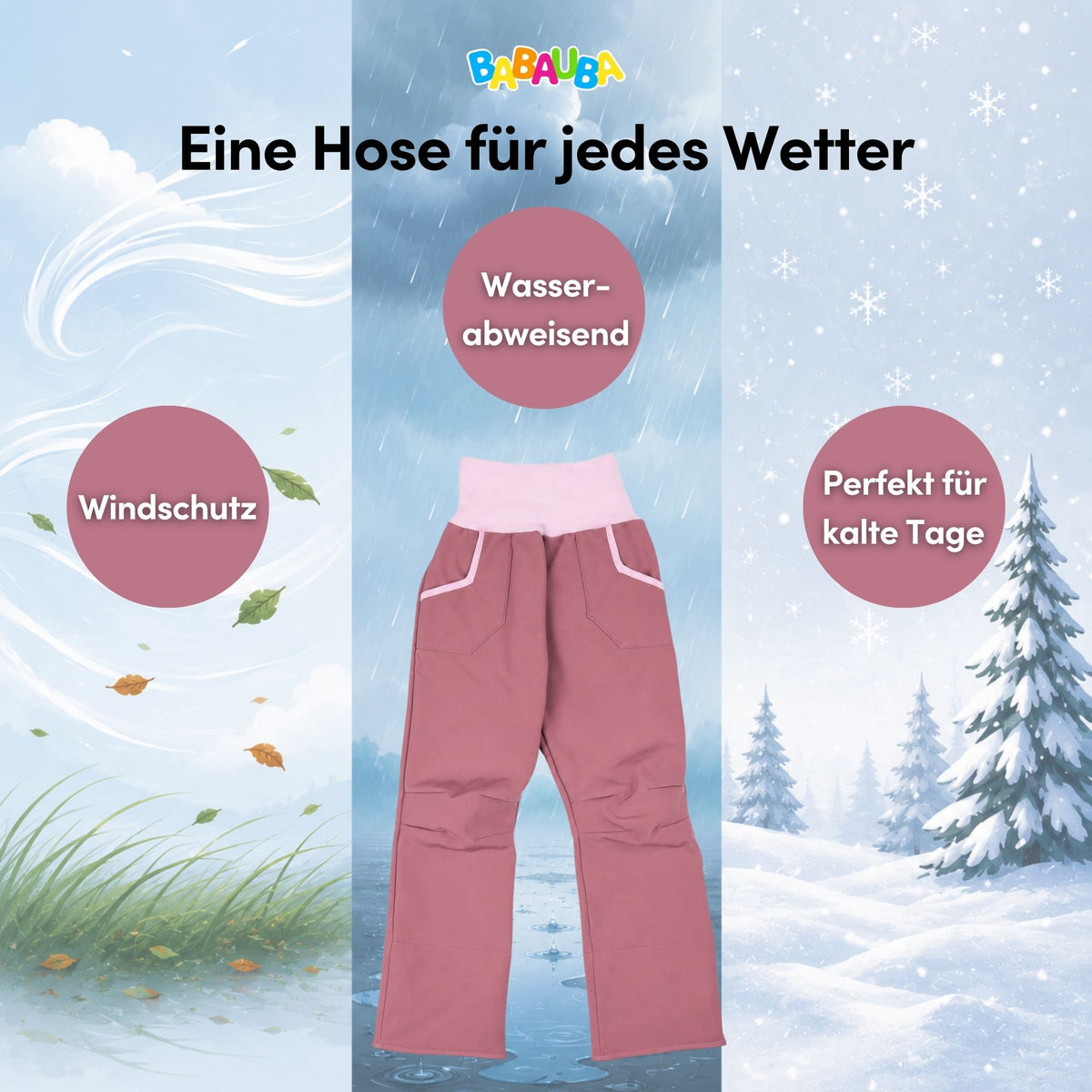 Uni-Softshellhose Lavendel-Babyrosa