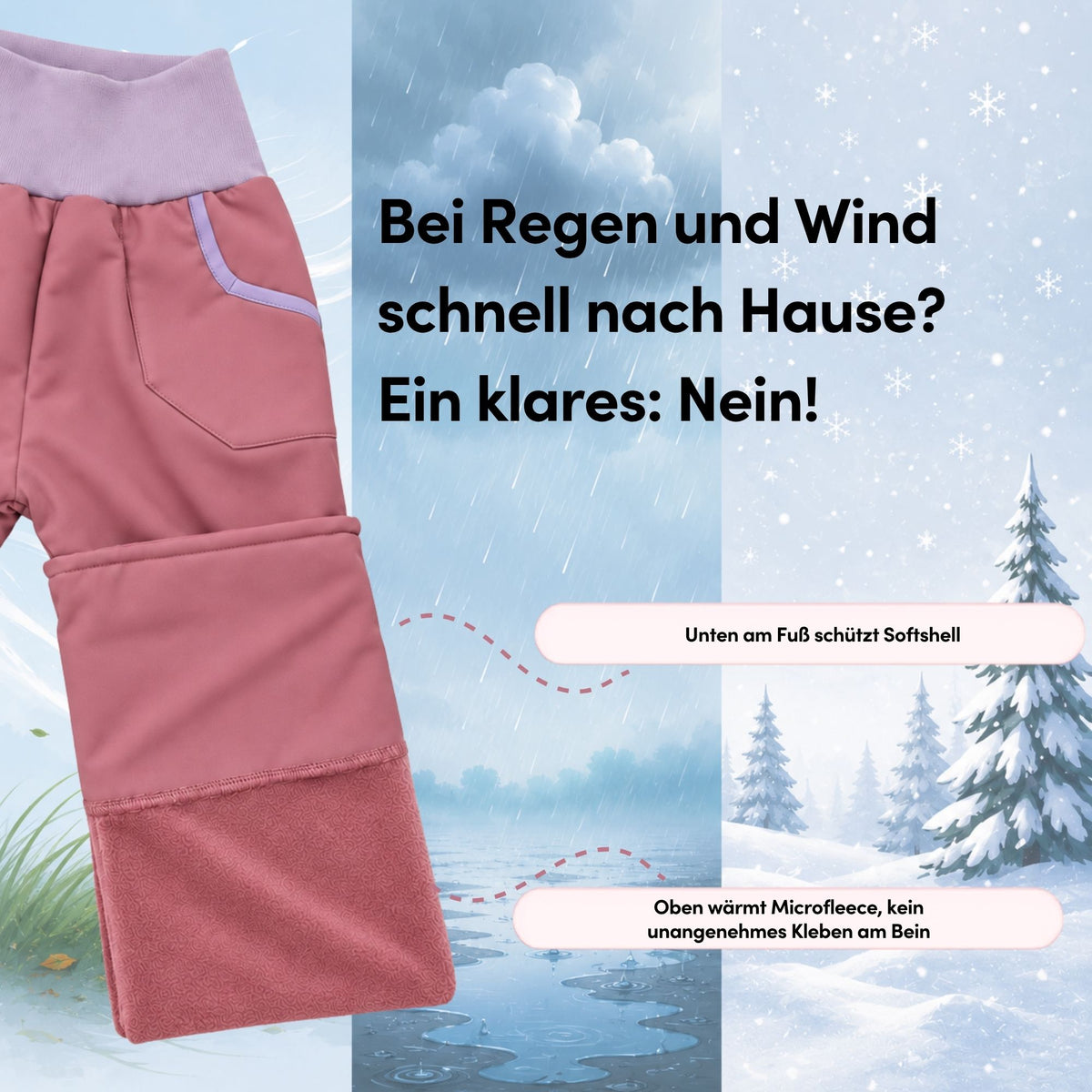 Uni-Softshellhose Lavendel