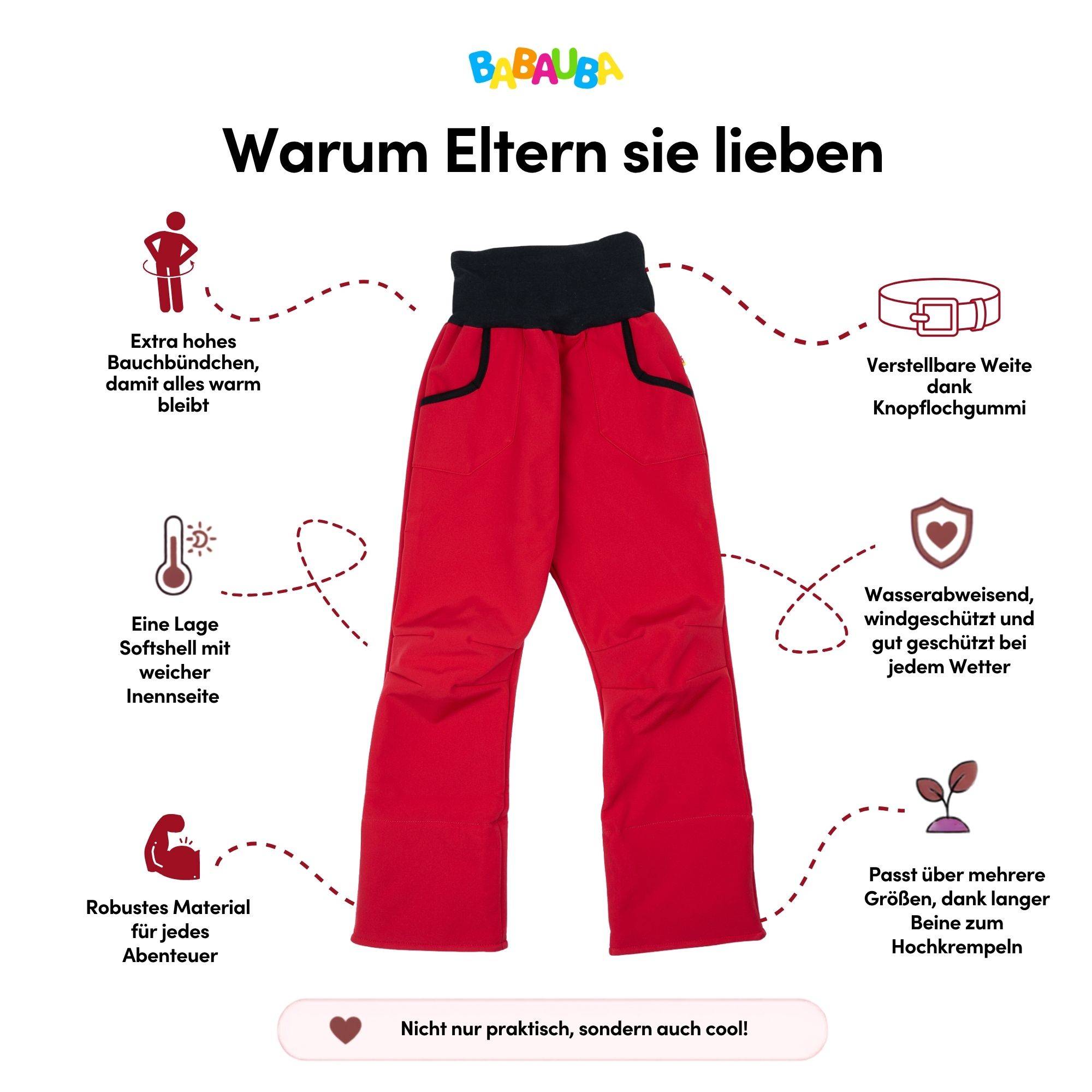 Uni-Softshell Trousers Red