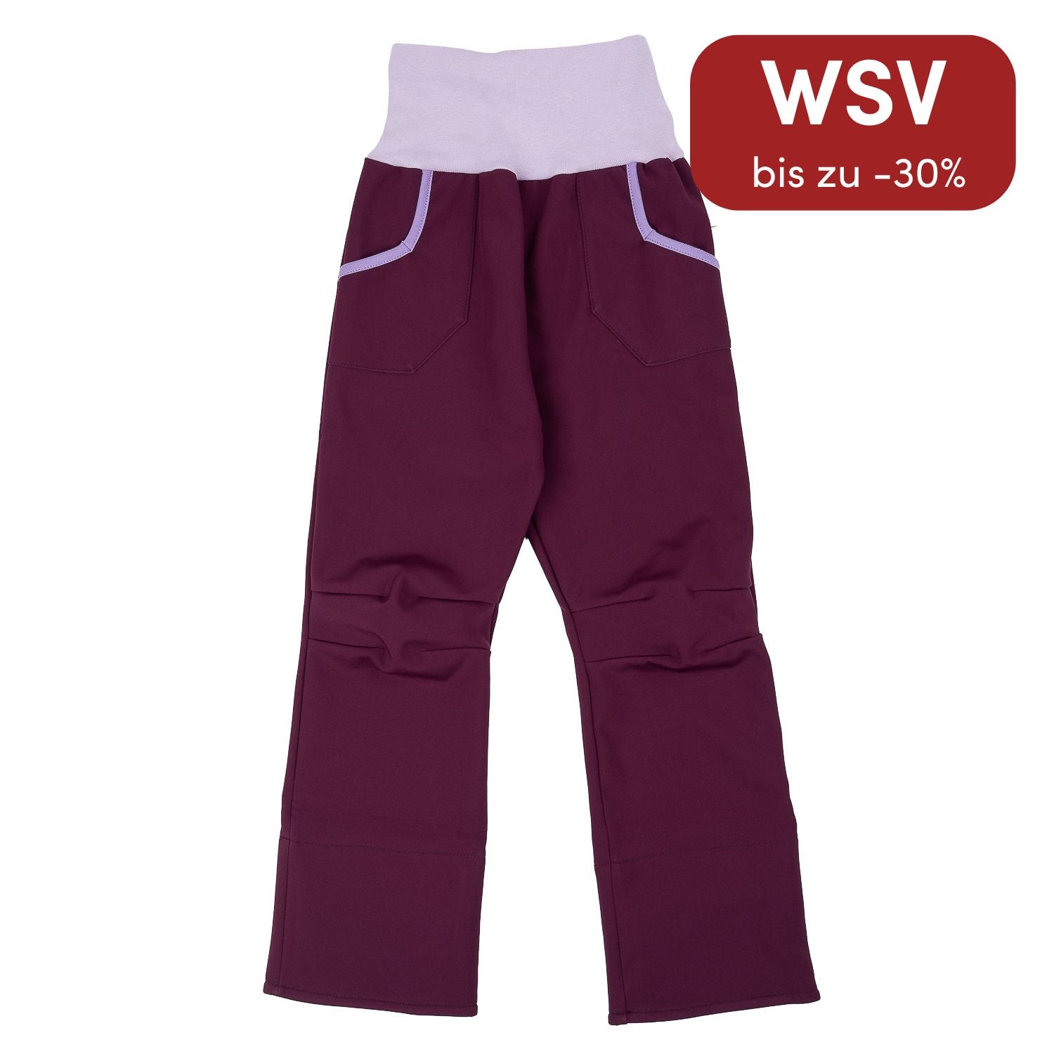 Uni-Softshellhose Aubergine