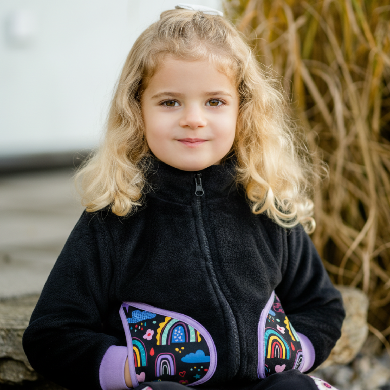 CoolPocket-Fleece Jacket LovelyRainbows-Black