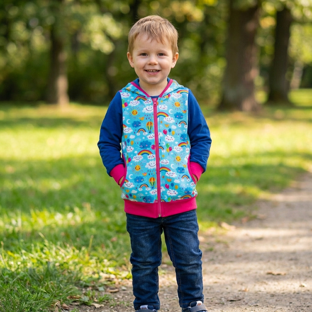Jerseyjacke RainbowsAndClouds-Blue